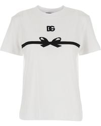 Dolce & Gabbana - Dg Logo Embroidered T-Shirt - Lyst