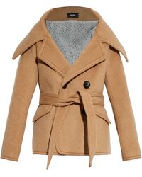 DSquared² - Double-Breasted Belted Coat - Lyst