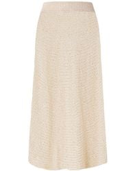 KHAITE - Inaya Crocheted Cotton And Silk-Blend Midi Skirt - Lyst