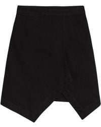 Lemaire - Asymmetric Denim Mini Skirt - Lyst
