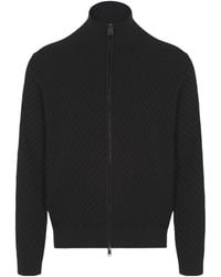 Brioni - Embossed-Finish Zip-Up Jumper - Lyst