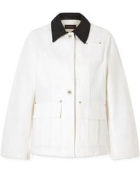 Wales Bonner - Leather-Trimmed Organic Denim Jacket - Lyst