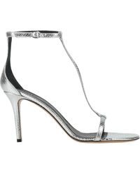 Isabel Marant - Snake-Print Leather Slide Sandals - Lyst
