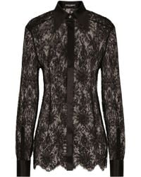Dolce & Gabbana - Lace Long-Sleeved Shirt - Lyst