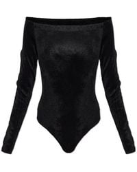 Alaïa - Alaïa Long-Sleeved Off-Shoulder Bodysuit - Lyst