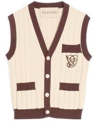 Valentino - V-Neck Sleeveless Knitted Vest - Lyst