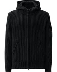 C.P. Company - Lambswool Hooded Lens Zip Sweater - Lyst
