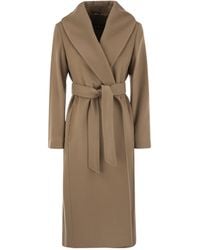 Max Mara - Studio Belted Long-Sleeved Coat - Lyst