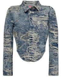 DIESEL - De-Madeline-Fsg Distressed Shirt - Lyst