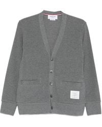 Thom Browne - V-Neck-Bar Intarsia Cardigan - Lyst
