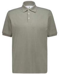 Brunello Cucinelli - Short-Sleeved Straight-Hem Polo Shirt - Lyst
