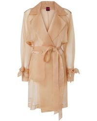 Pinko - Coconut Belted Organza Trench Coat - Lyst