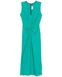 Victoria Beckham - Sleeveless Gathered Midi Dress - Lyst