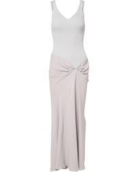 Victoria Beckham - Knit-Detail Crepe Maxi Dress - Lyst