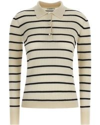 Max Mara - Gitano Striped Ribbed Polo Top - Lyst