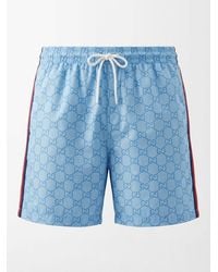 Gucci - Printed Poplin Swim Shorts - Lyst