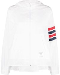Thom Browne - 4-Bar Stripe Detailed Hooded Jacket - Lyst