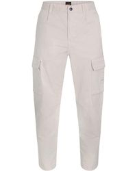 BOSS - Buttonzip Waist Straightleg Cargo Trousers - Lyst
