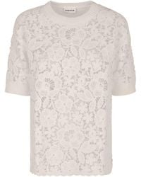 P.A.R.O.S.H. - P.A.R.O..H. Lace Detailed Short-Sleeve Top - Lyst