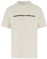Emporio Armani - Logo-Print Cotton T-Shirt - Lyst