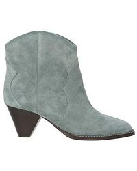 Isabel Marant - Suede Denim Ankle Boots - Lyst