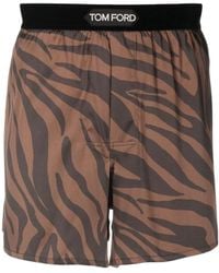 Tom Ford - Zebra-Print Silk Boxer Short - Lyst