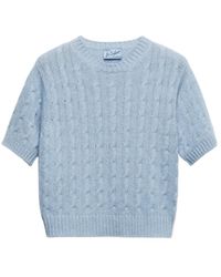 Prada - Cashmere Cable-Knit Sweater - Lyst