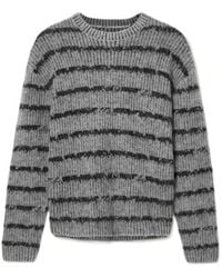 AllSaints - Stripe Dissolved Sweater - Lyst