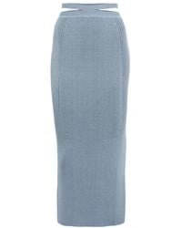 Jonathan Simkhai - Ribbed Knit Openwork Midi Skirt - Lyst