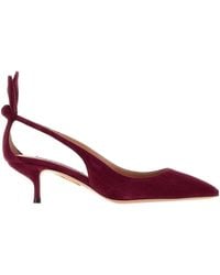 Aquazzura - Bow Tie 50 Slingback Heeled Pumps - Lyst