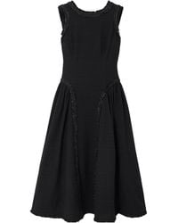 Self-Portrait - Open-Back Metallic-Trimmed Bouclé-Tweed Midi Dress - Lyst