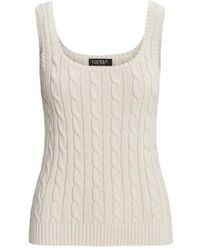 Ralph Lauren - Cable-Knit Scoop-Neck Top - Lyst
