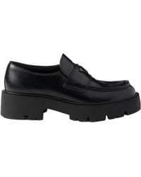 Prada - Brushed Leather Loafers - Lyst