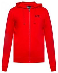 EA7 - Zip-Up Logo Hoodie - Lyst