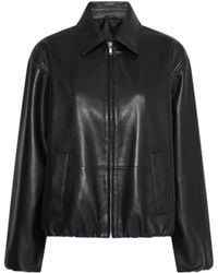 Marella - Shirt Collar Leather Jacket - Lyst