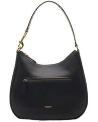 Burberry - Logo Printed Checked-Strap Hobo Bag - Lyst