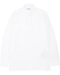 Jil Sander - Logo Embroidered Long-Sleeved Shirt - Lyst