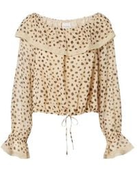 Posse - Leopard-Print Silk Blouse - Lyst