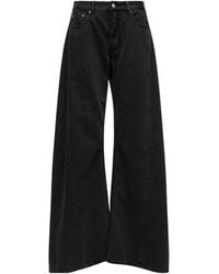 MM6 by Maison Margiela - Wide-Leg Draped Jeans - Lyst