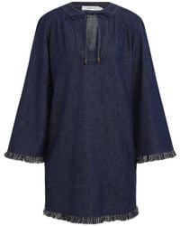 Zimmermann - Rhiannon Frayed-Hem Denim Dress - Lyst
