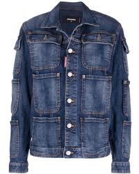 DSquared² - Pocket-Detailed Buttoned Denim Jacket - Lyst