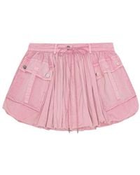 Ganni - Drawstring-Waist Skirt - Lyst