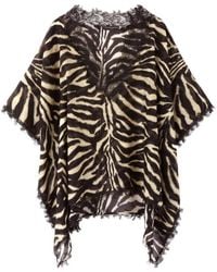 Ermanno Scervino - Lace Trim Zebra Poncho - Lyst
