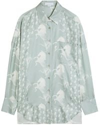 Stella McCartney - Long-Sleeve Silk Oversized-Fit Shirt - Lyst