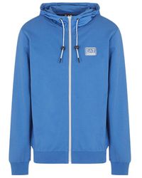 EA7 - Logo-Patch Cotton Hoodie - Lyst