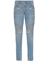 Balmain - Slim-Fit Biker Jeans - Lyst