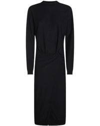 Lemaire - Buttoned Crepe Midi Dress - Lyst