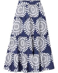 lemlem - Sanaa Belted Printed Linen Maxi Skirt - Lyst