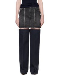 Jean Paul Gaultier - Front Zipped Denim Miniskirt - Lyst