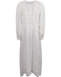 Isabel Marant - Pleated Lace-Inserts Day Dress - Lyst